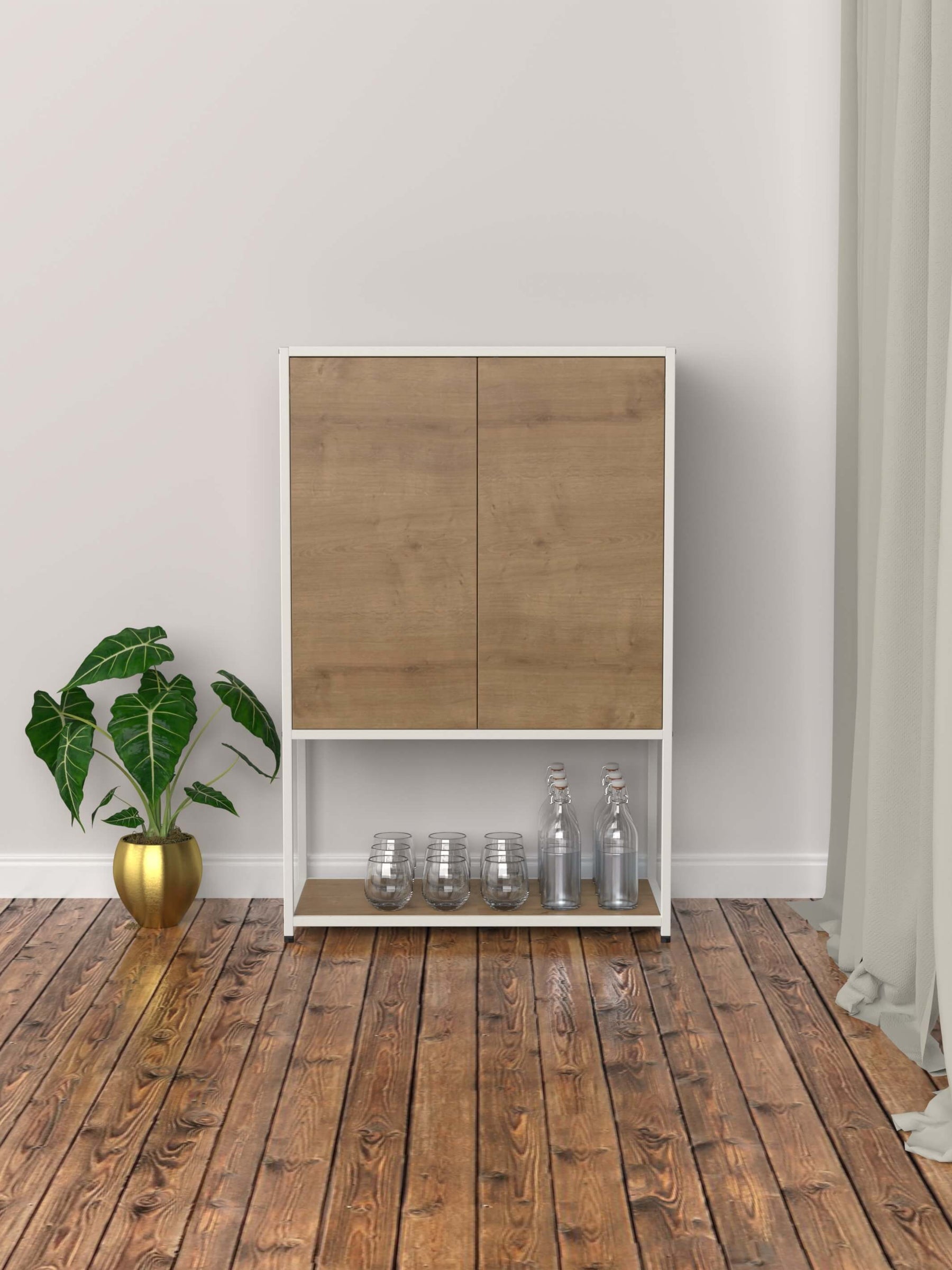 modular cabinet with tall cupboard