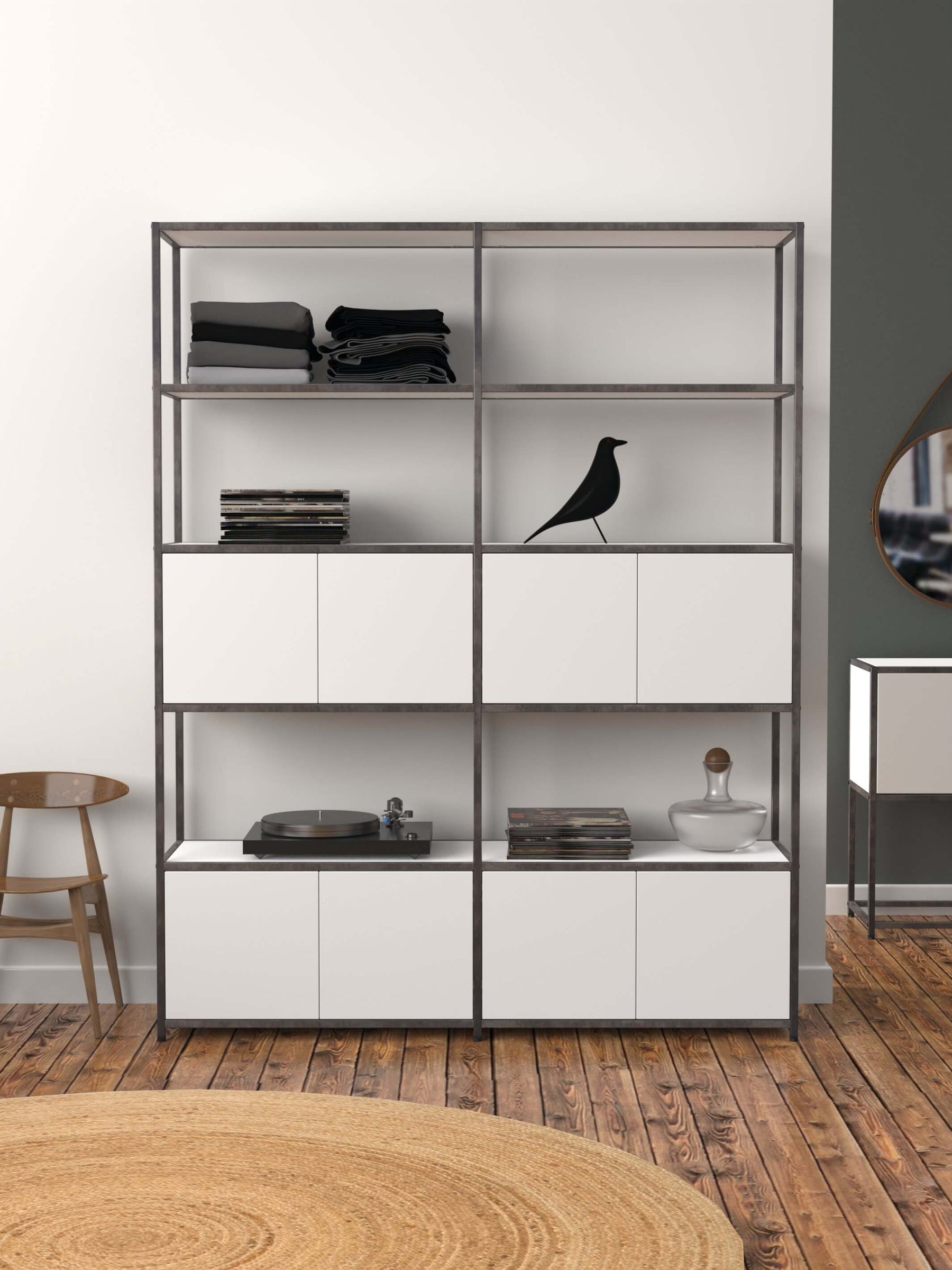 white modular cabinet