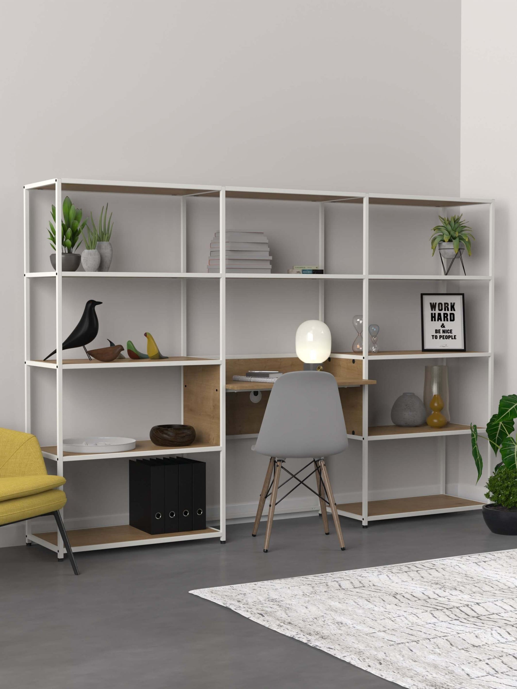 Modular Desk With 800 Wide Shelves