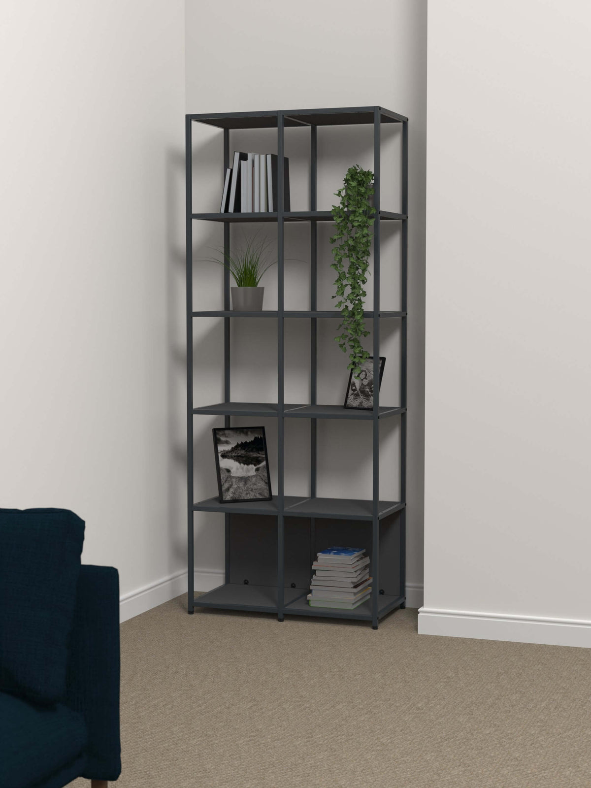 Modular Shelving With 10 Square Shelves