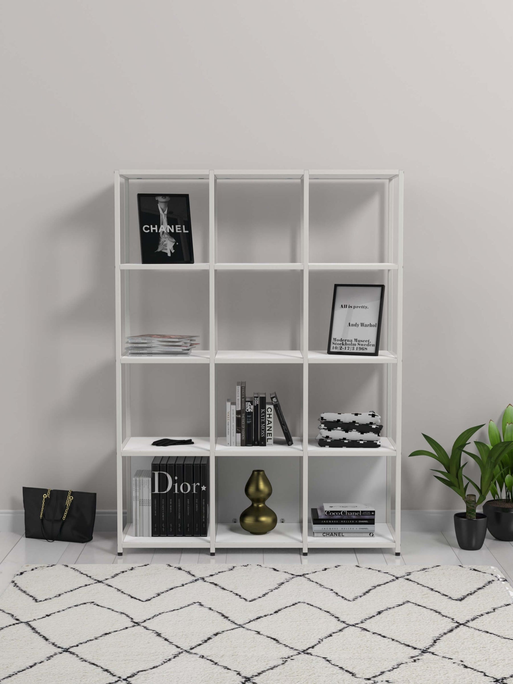 Modular Shelving With 12 Square Shelves