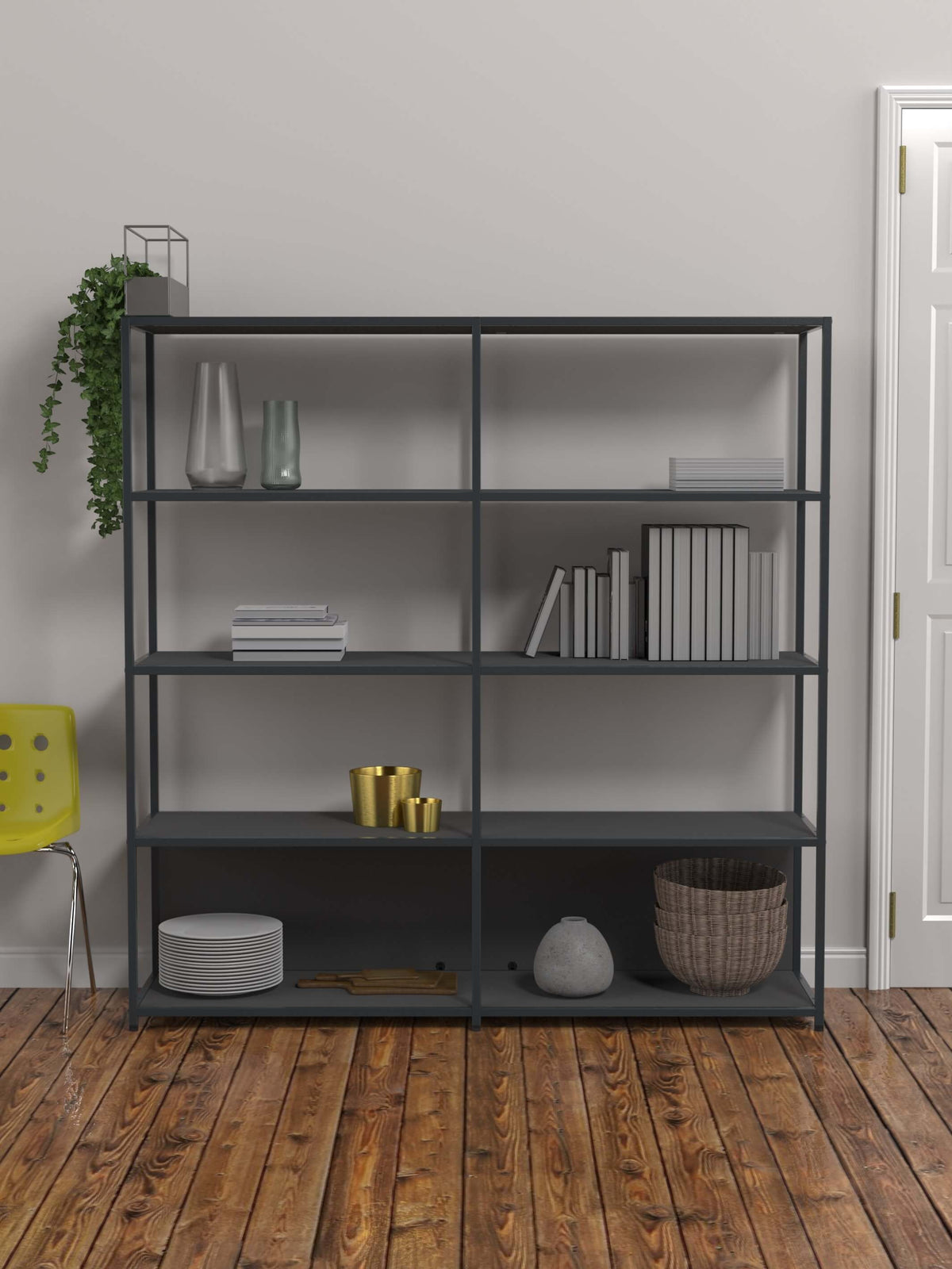 Modular Shelving With 8 Rectangular Shelves