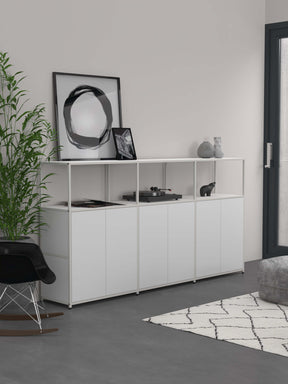 Modular Sideboard With 3 Tall Cupboards And Shelves