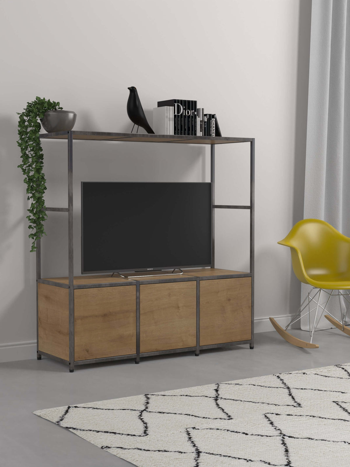 Modular TV Unit With Bridge And Three Low Cupboards