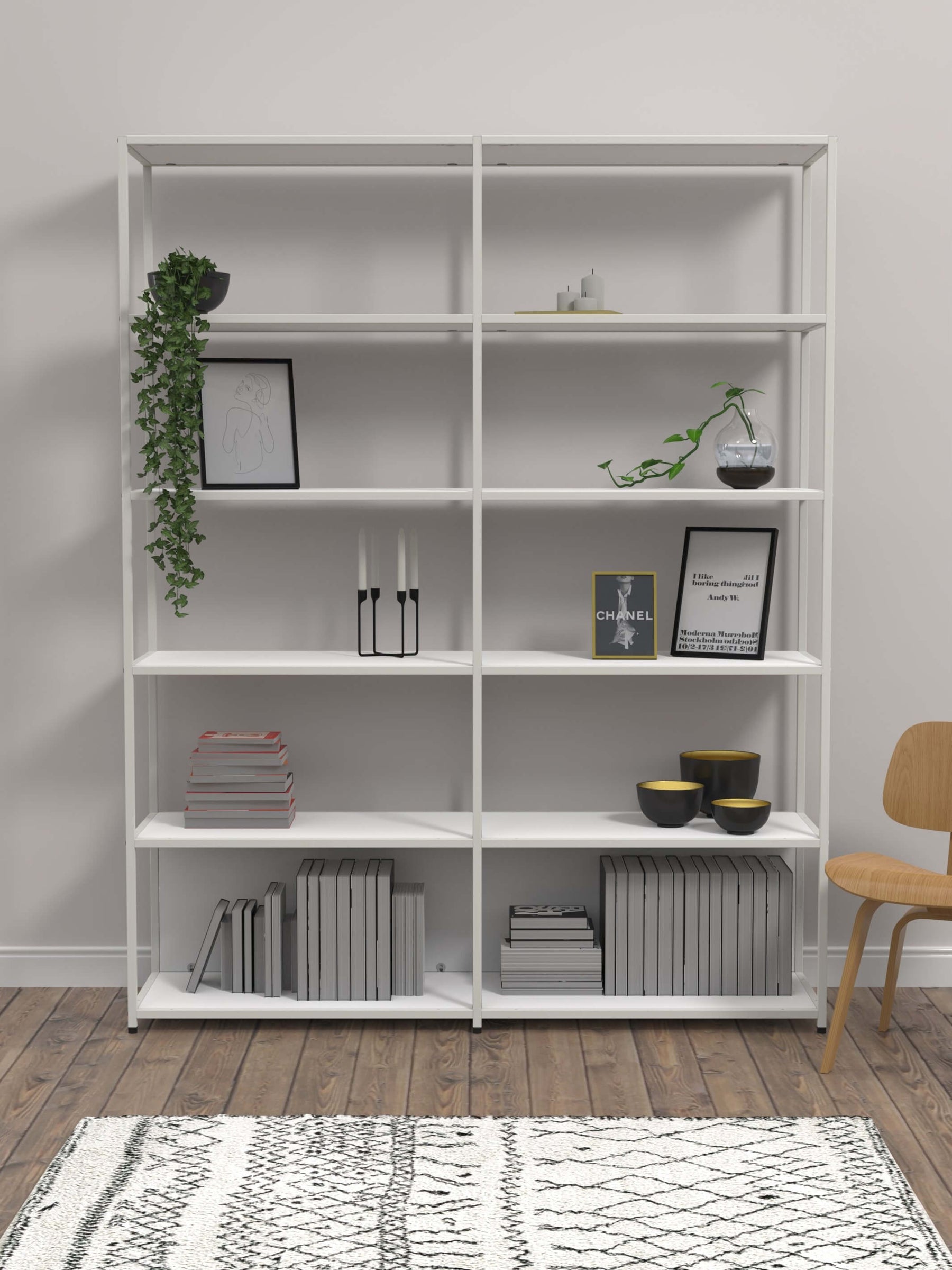 Modular Shelving With 10 Rectangular Shelves