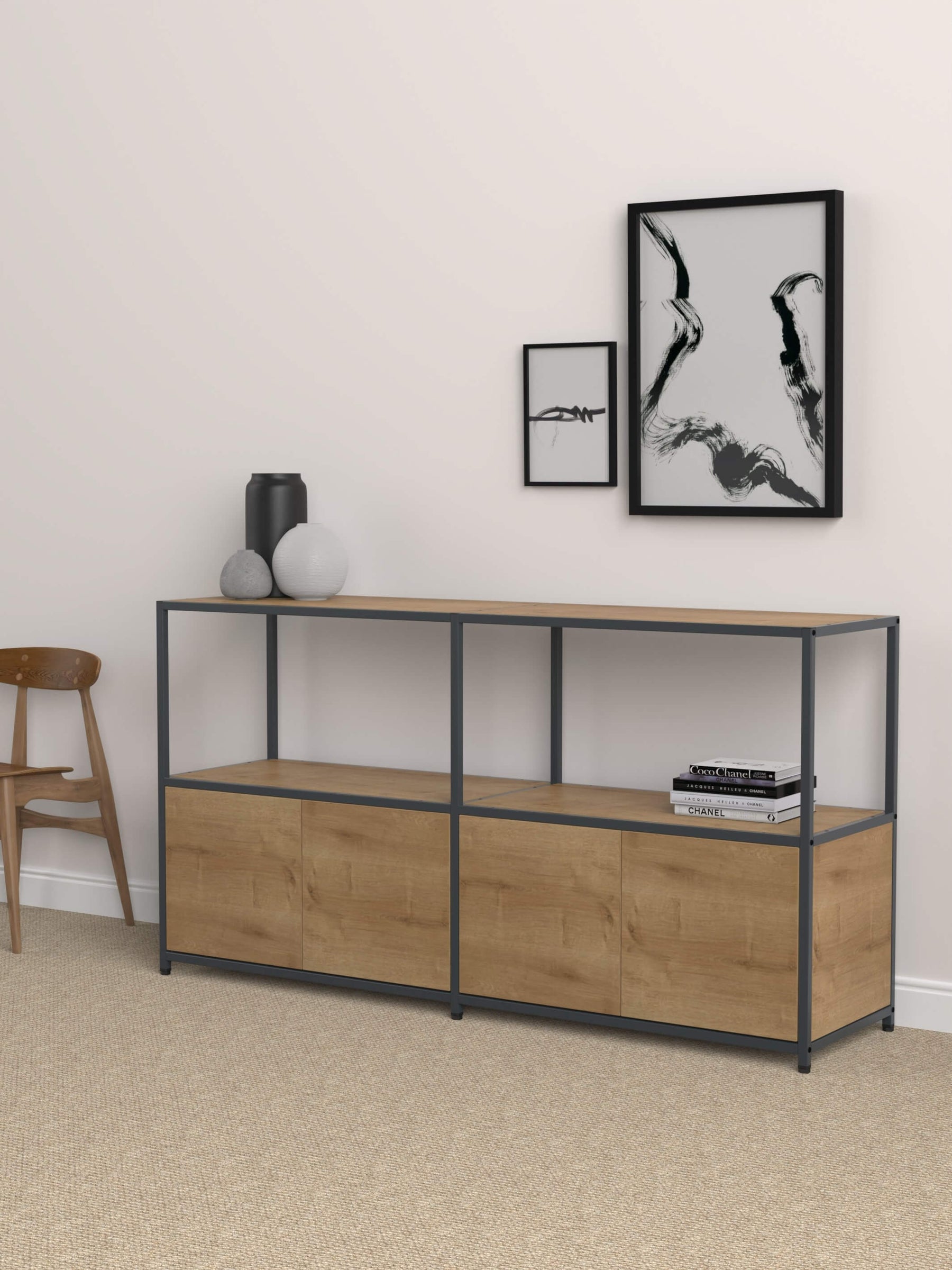 Modular Sideboard With 2 Cupboards And Shelves