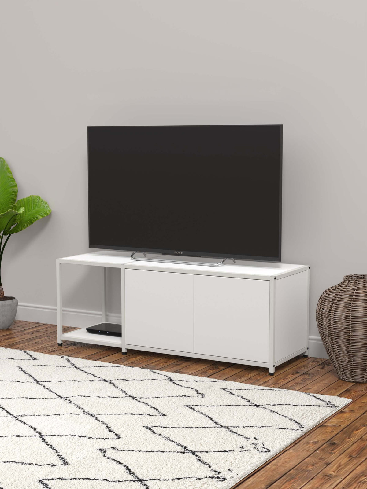 Modular TV Stand With Low Double Cupboard