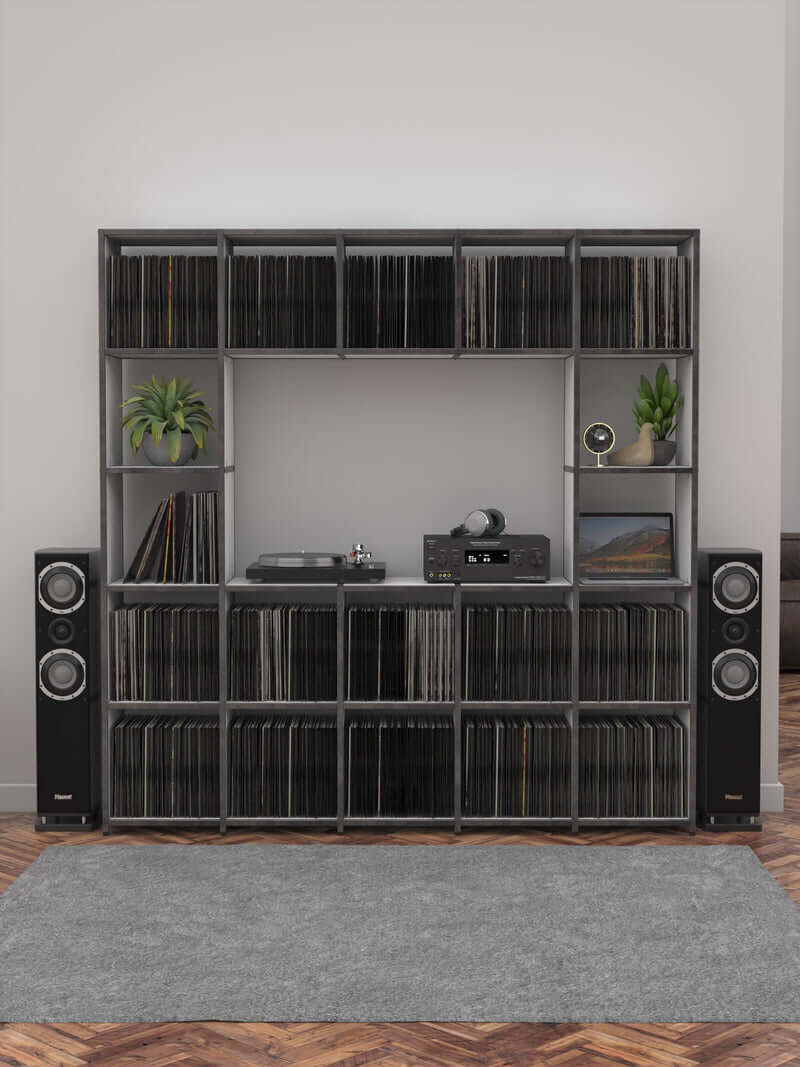 Modular Vinyl Unit With 19 Storage Cubes