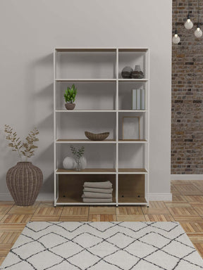 Modular Shelving With 5 Square And 5 Rectangular Shelves

